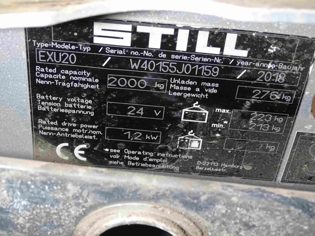 شاحنة باليت Still EXU20: صورة 9