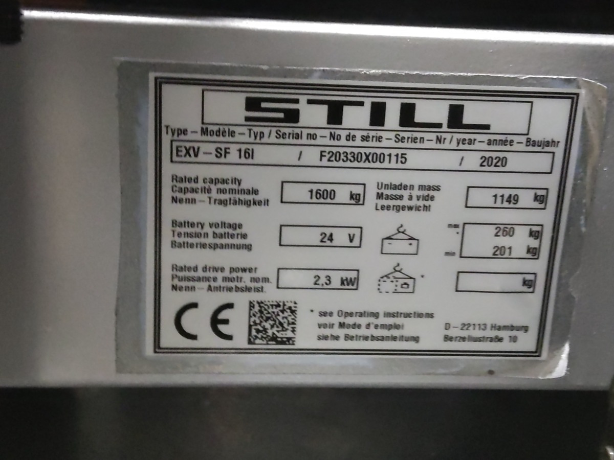 Still EXV-SF16I/BATT.NEU - آلة التكديس: صورة 5 Still EXV-SF16I/BATT.NEU - آلة التكديس: صورة 5