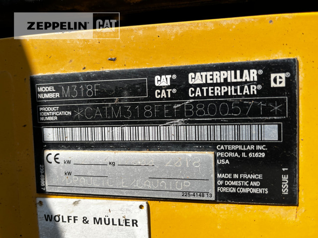 حفارة دولاب Cat M318F: صورة 38