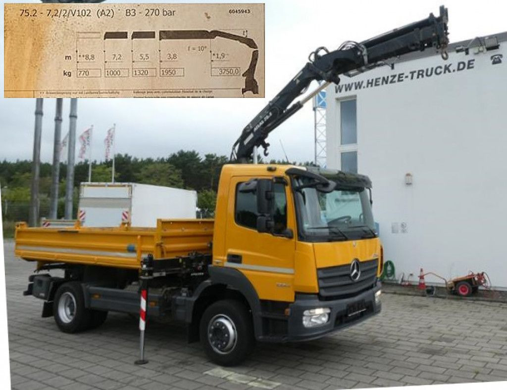 Mercedes-Benz Atego 1224 K 2-Achs Kipper Kran 2x Hdr Ausschub - شاحنة قلاب, شاحنة كرين: صورة 2 Mercedes-Benz Atego 1224 K 2-Achs Kipper Kran 2x Hdr Ausschub - شاحنة قلاب, شاحنة كرين: صورة 2