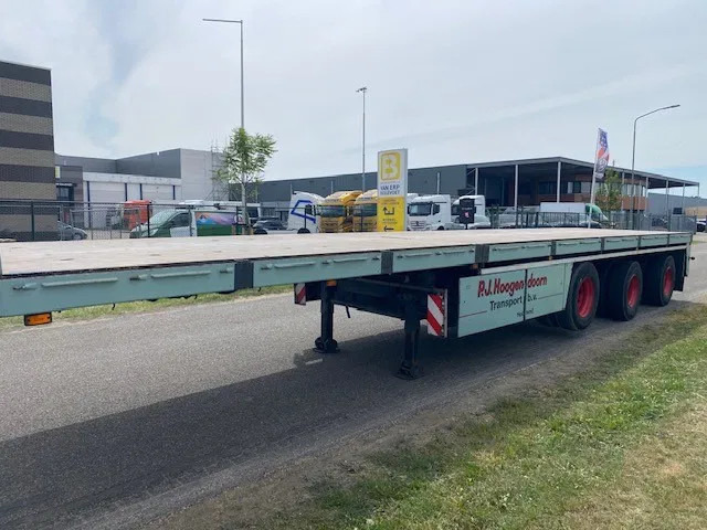 Floor robuuste vlakke oplegger ,uitschuifbaar, ,stuurassen, 20 mtr met stalen bodem/frame. kranenprofiel. - نصف مقطورة مسطحة: صورة 1 Floor robuuste vlakke oplegger ,uitschuifbaar, ,stuurassen, 20 mtr met stalen bodem/frame. kranenprofiel. - نصف مقطورة مسطحة: صورة 1